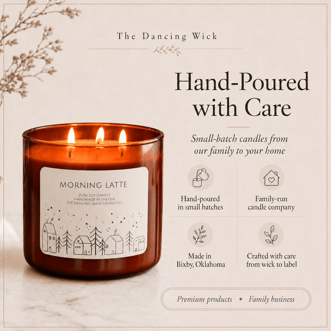 Morning Latte - 3 Wick Christmas Tumbler Candle - The Dancing Wick