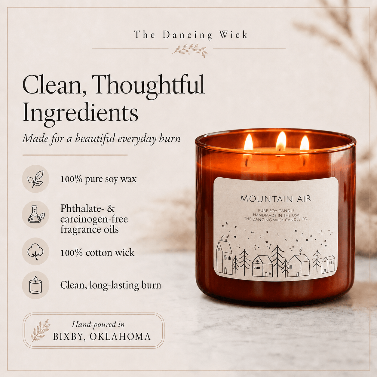 Mountain Air - 3 Wick Christmas Tumbler Candle - The Dancing Wick