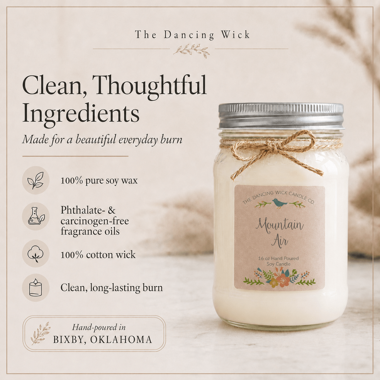 Mountain Air - Spring TDW Candle - The Dancing Wick