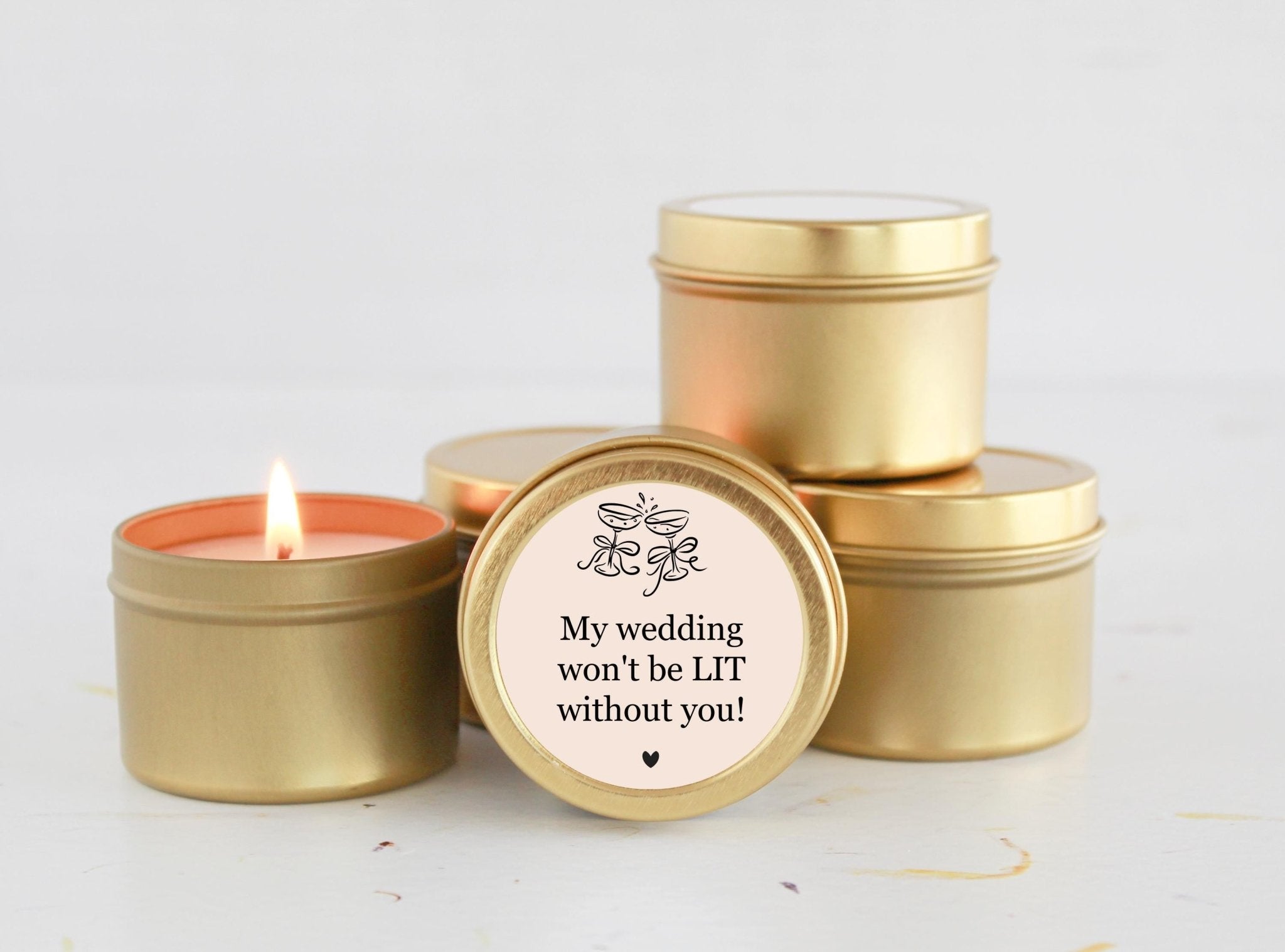 My wedding won't be lit without you Tins - The Dancing Wick