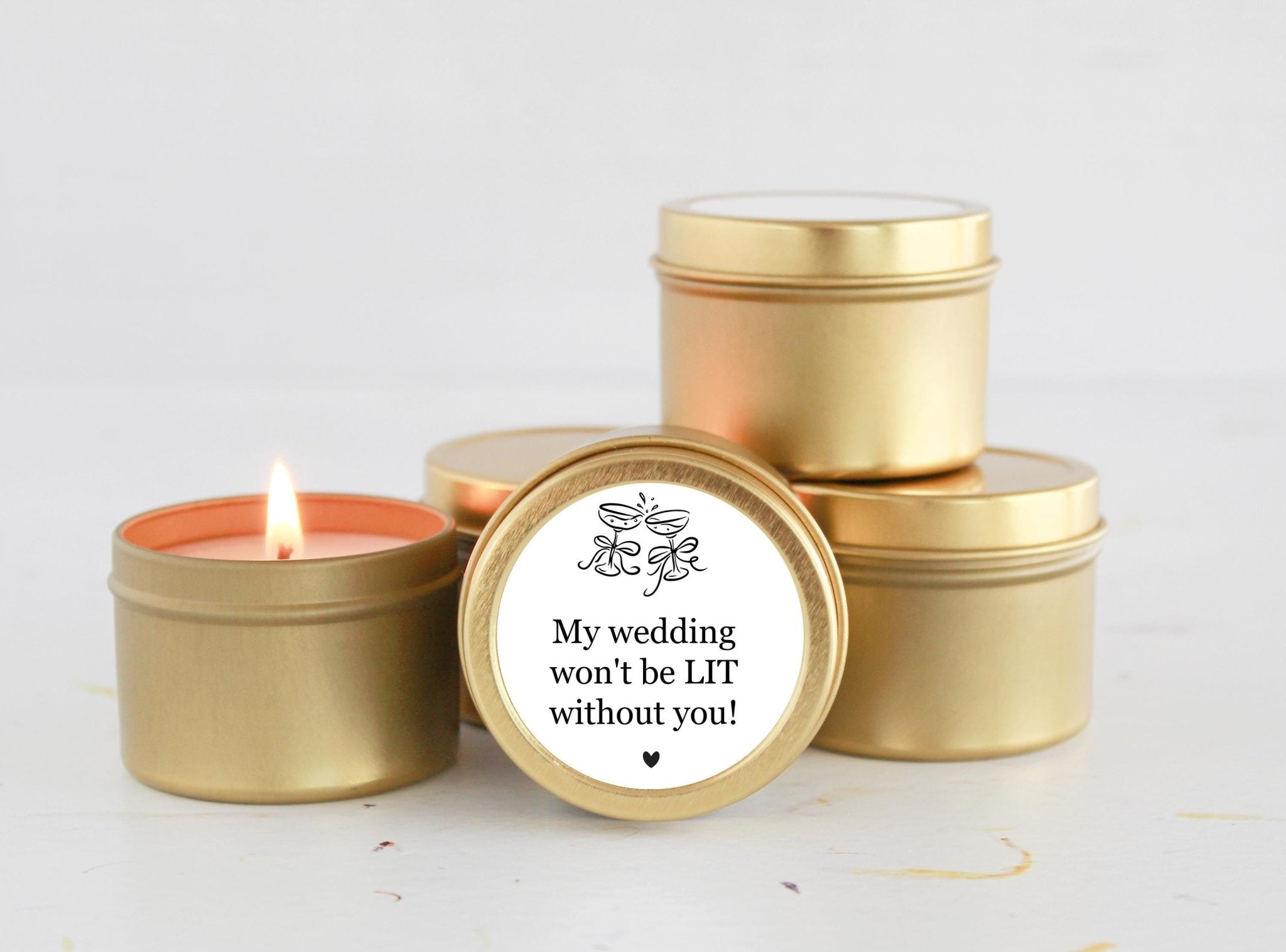 My wedding won't be lit without you Tins - The Dancing Wick