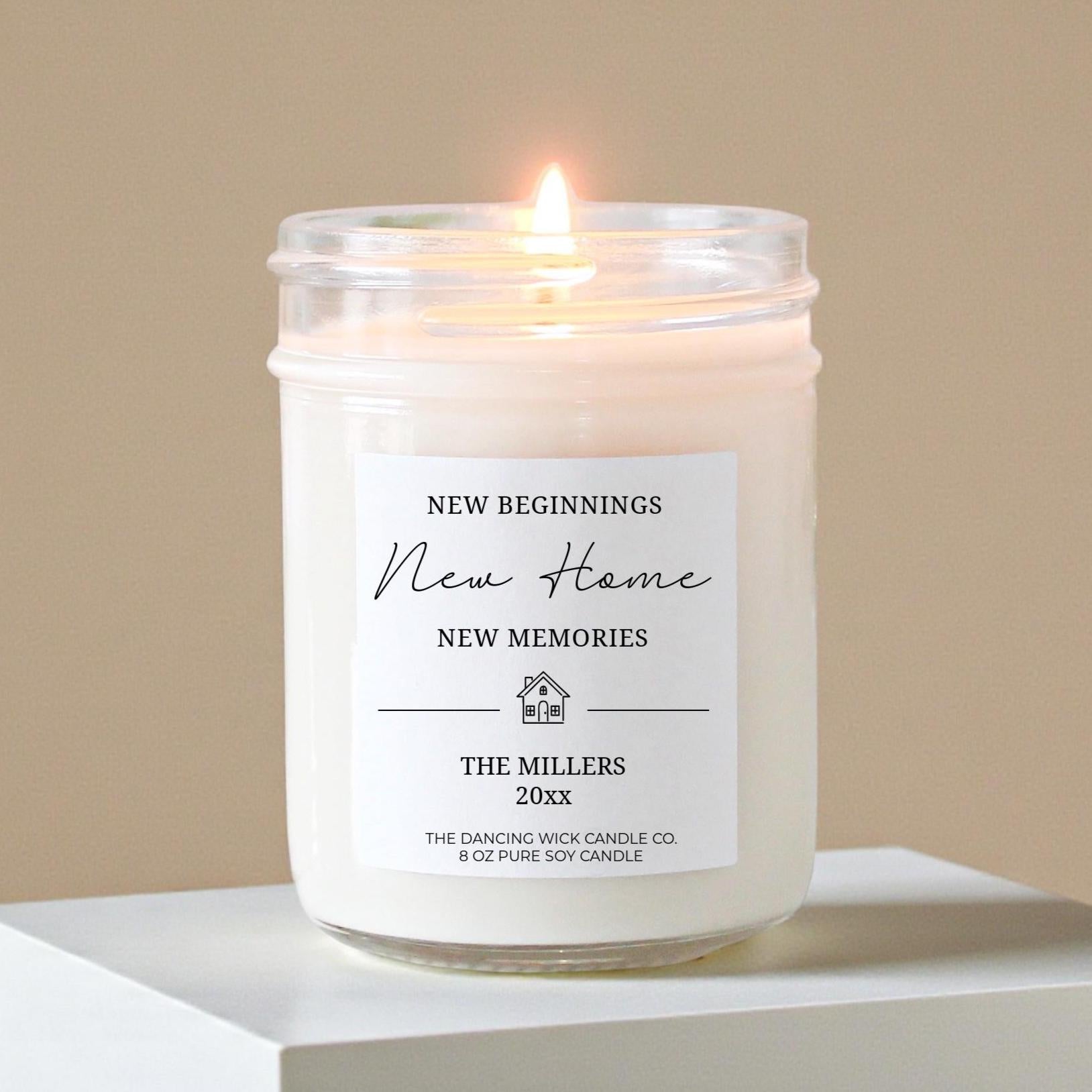 New Beginnings New Home Personalized Candle - The Dancing Wick
