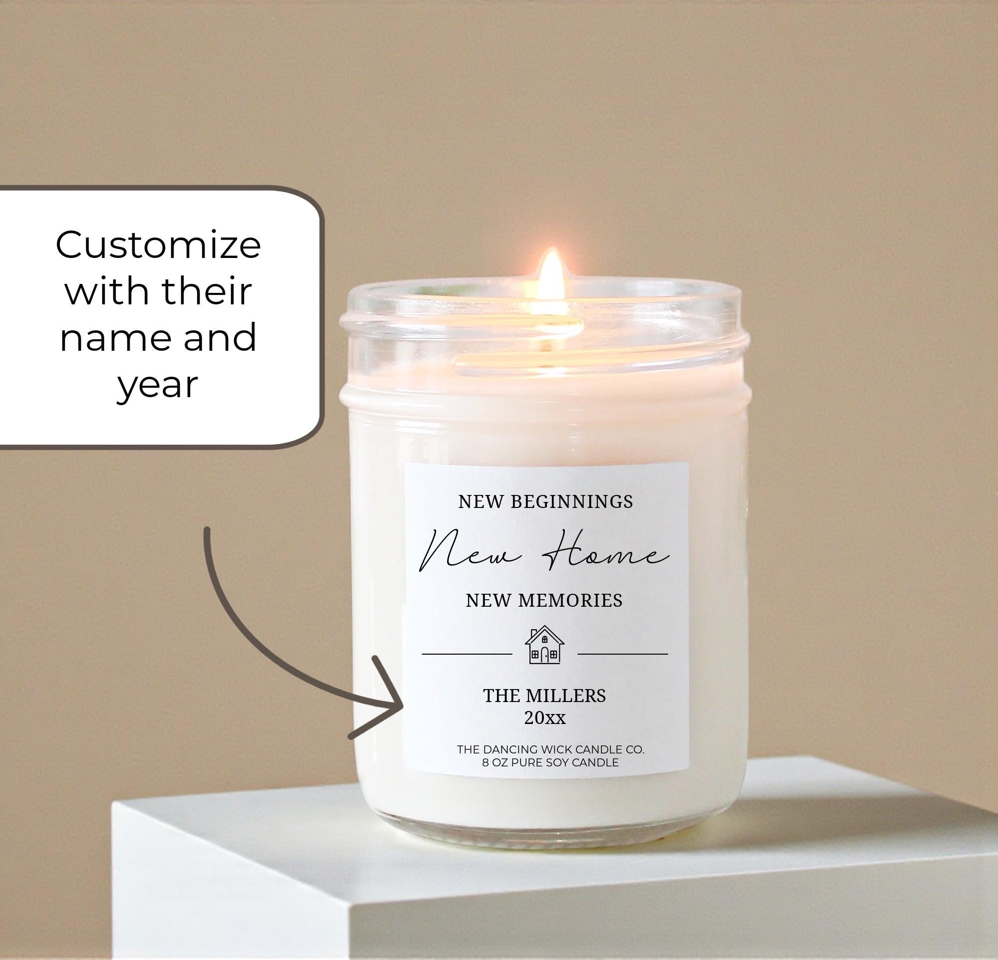 New Beginnings New Home Personalized Candle - The Dancing Wick