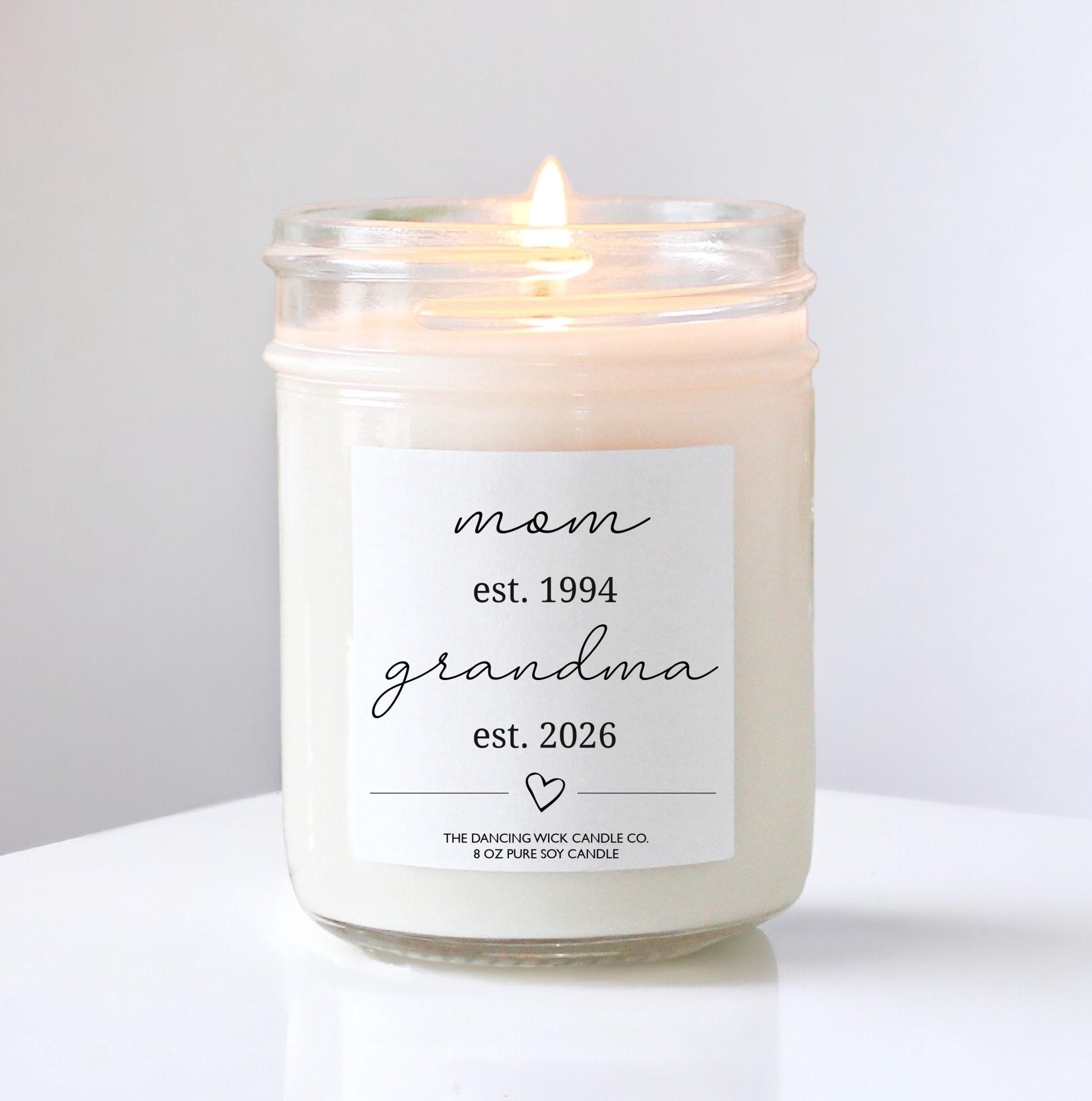 New Grandma Pregnancy Announcement Gift Candle - The Dancing Wick