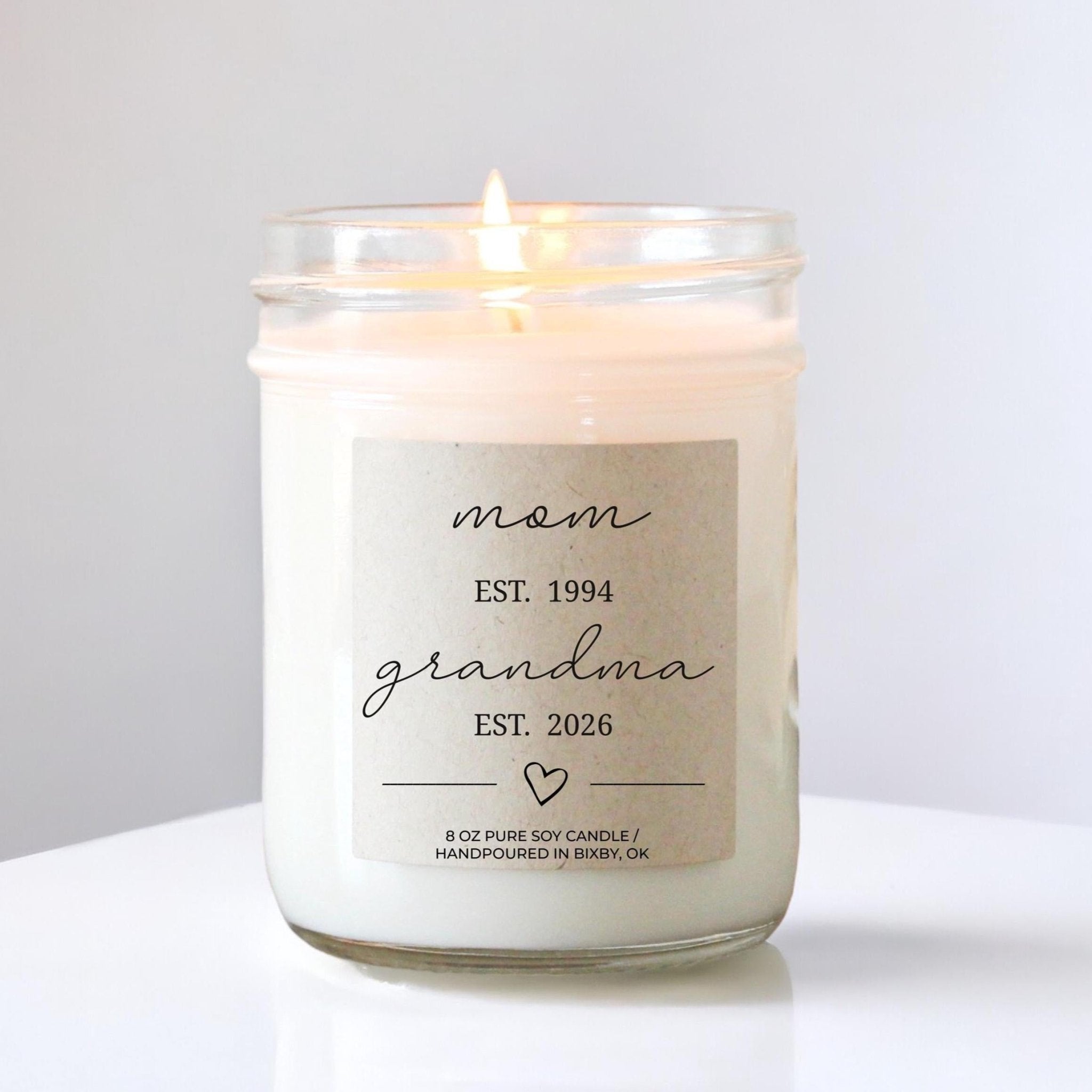 New Grandma Pregnancy Announcement Gift Candle - The Dancing Wick