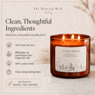 Ocean Breeze - 3 Wick Christmas Tumbler Candle - The Dancing Wick
