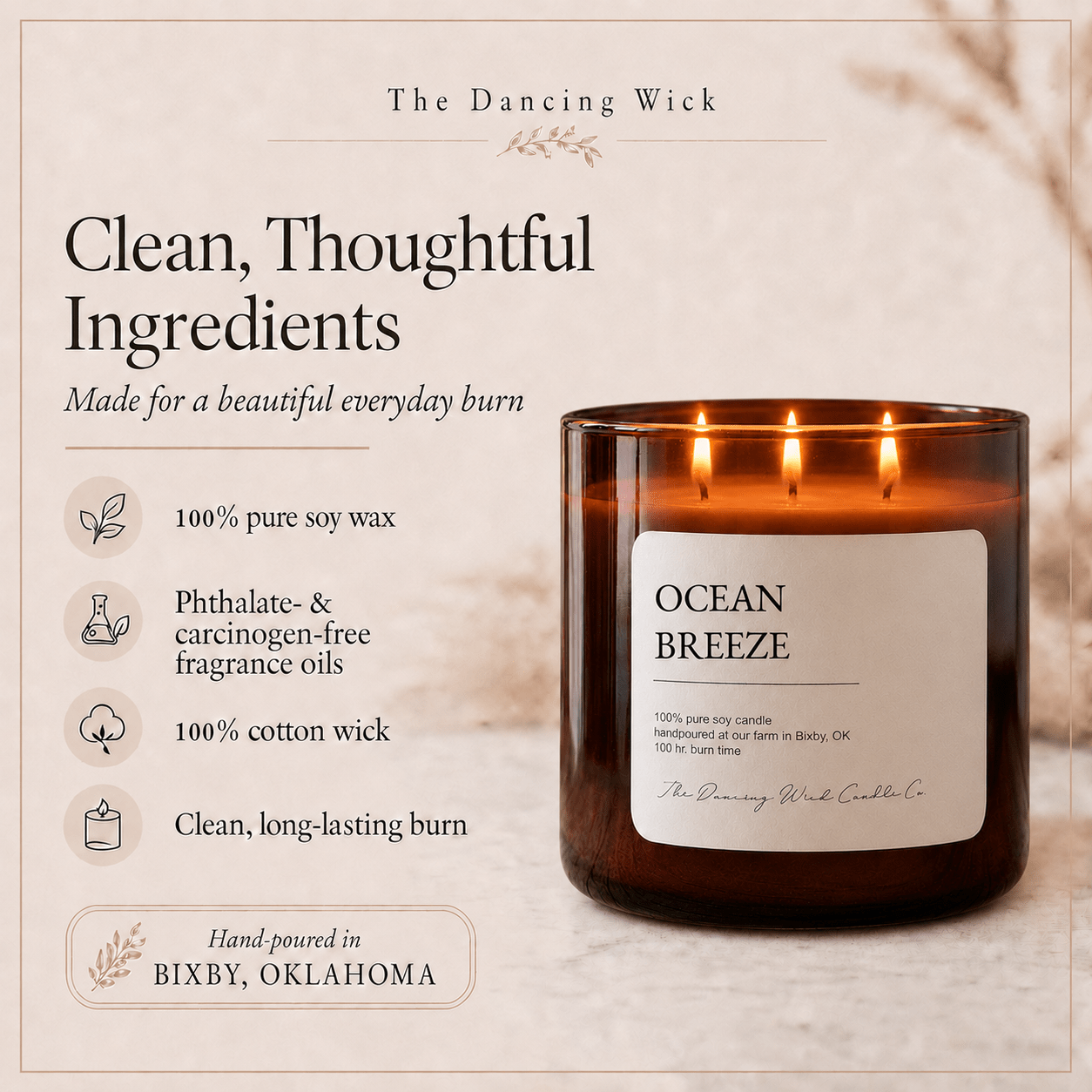 Ocean Breeze - 3 Wick Everyday Tumbler Candle - The Dancing Wick