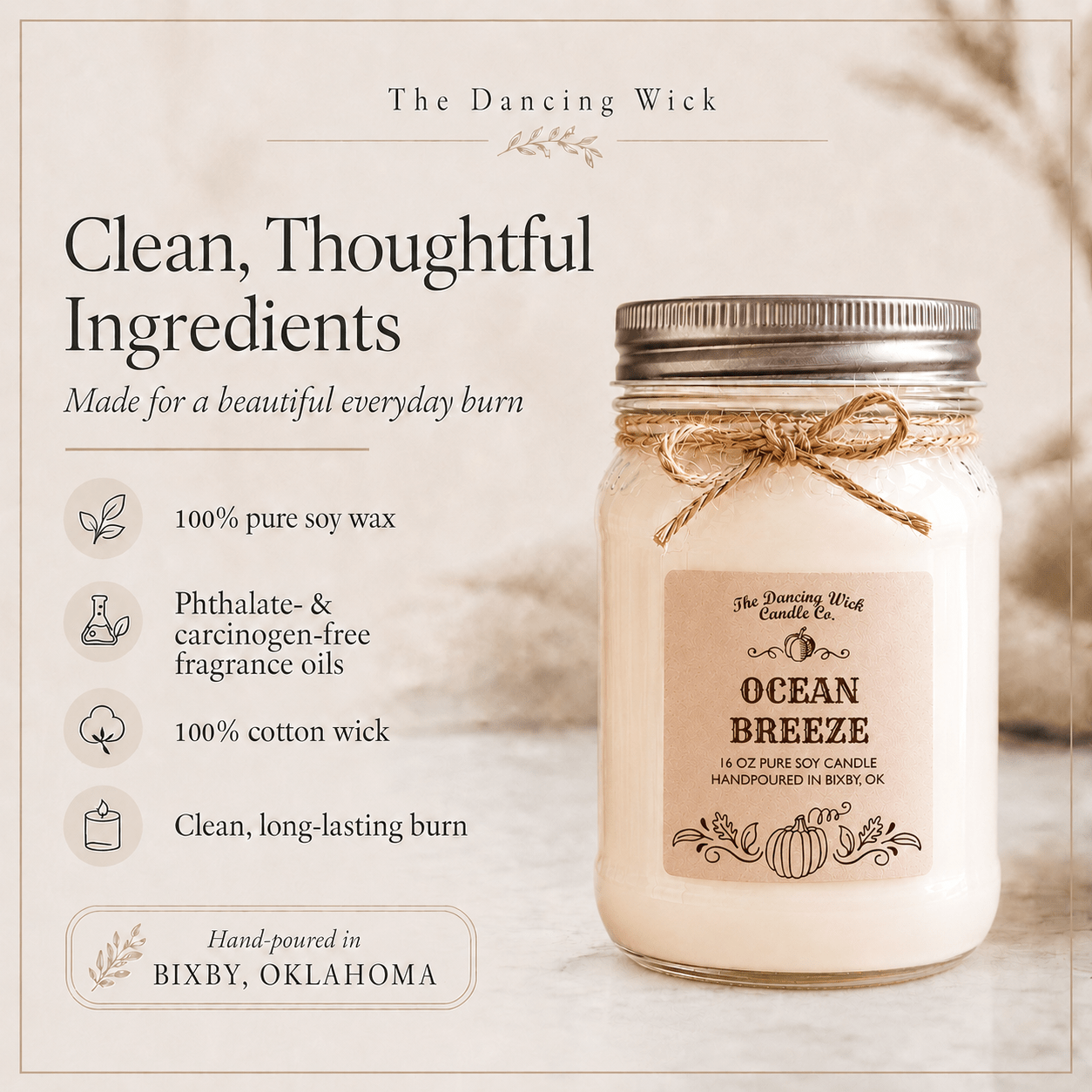Ocean Breeze - Fall Candle - The Dancing Wick