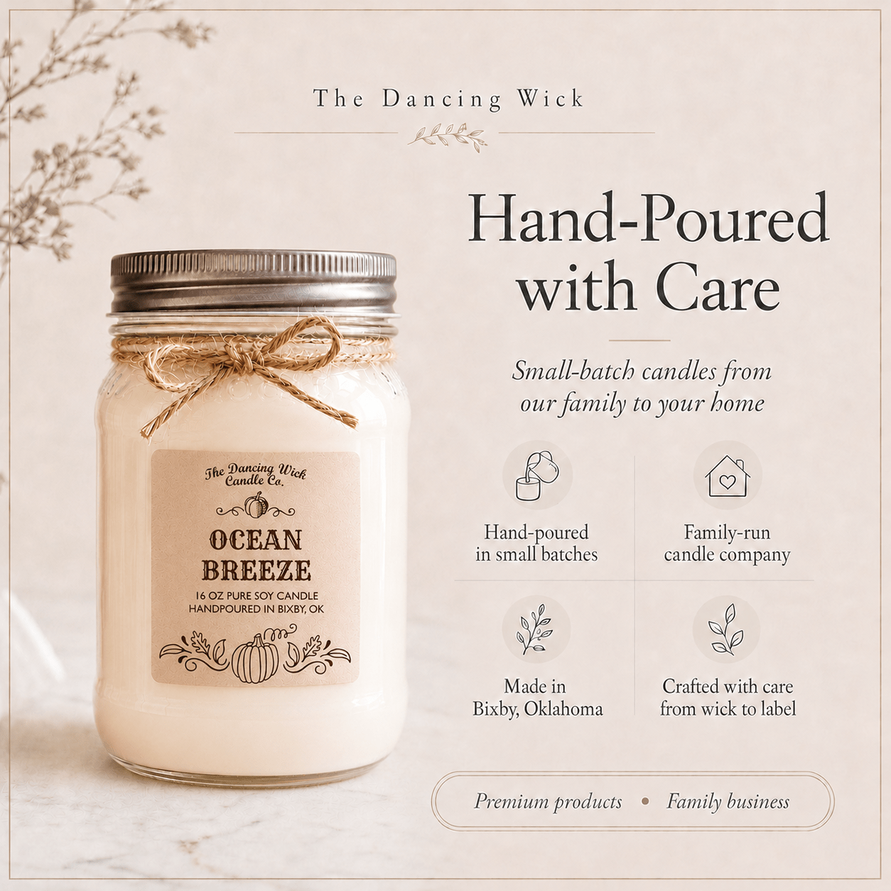 Ocean Breeze - Fall Candle - The Dancing Wick