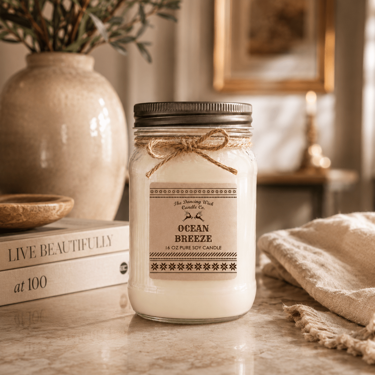 Ocean Breeze - Kraft Winter Candle - The Dancing Wick