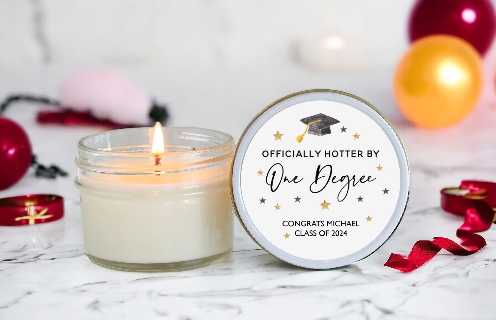 One Degree Hotter Graduation Party Favors - The Dancing Wick