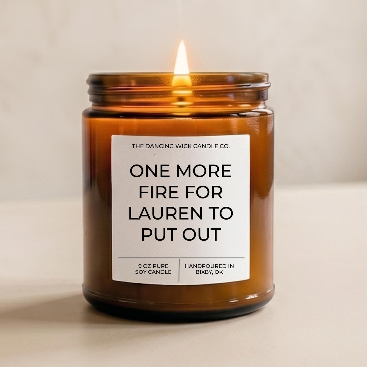 One More Fire To Put Out Amber Candle - The Dancing Wick