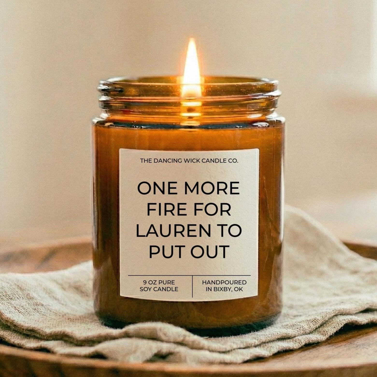One More Fire To Put Out Amber Candle - The Dancing Wick