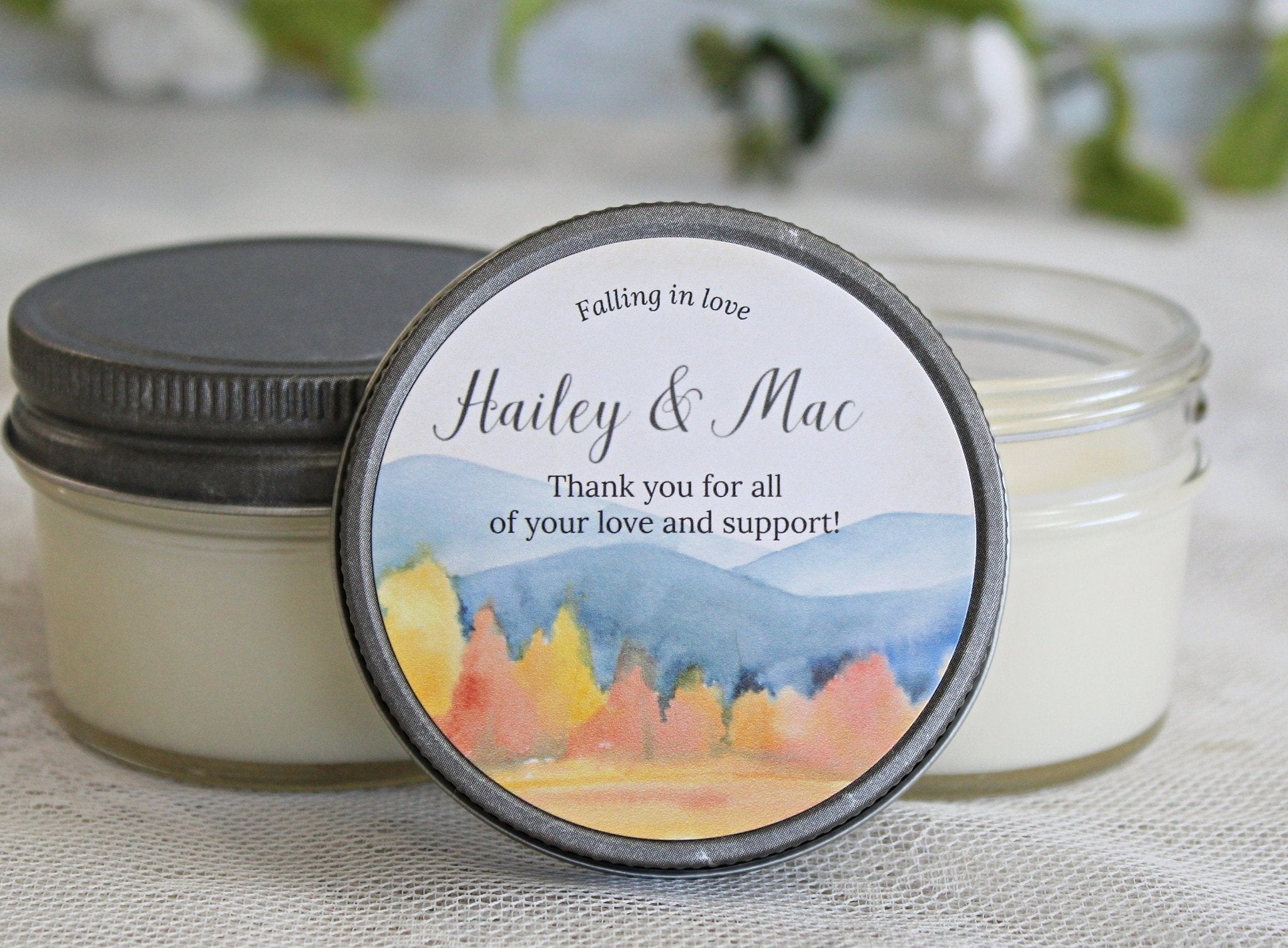 Outdoor Fall Bridal Shower Favors - The Dancing Wick