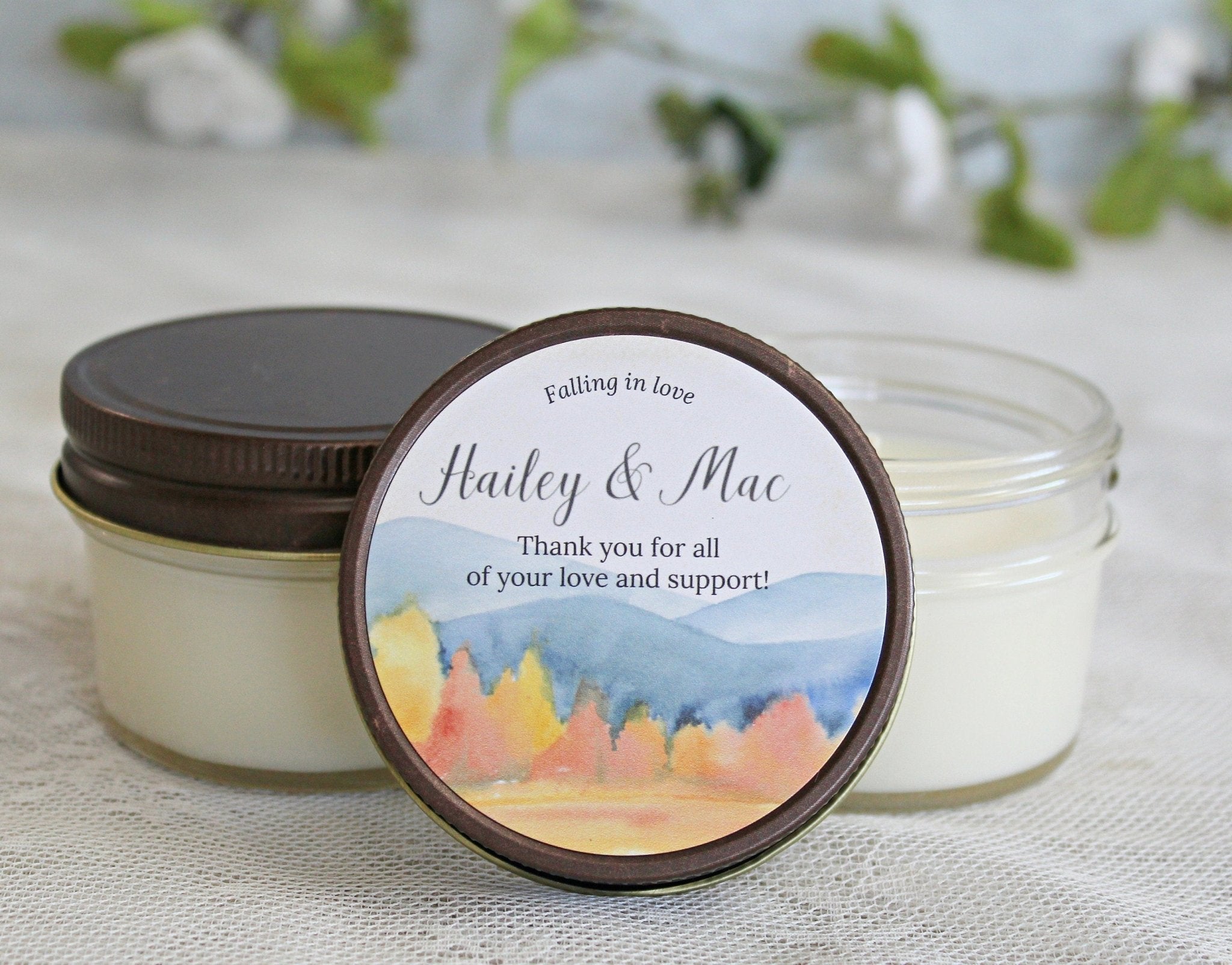 Outdoor Fall Bridal Shower Favors - The Dancing Wick