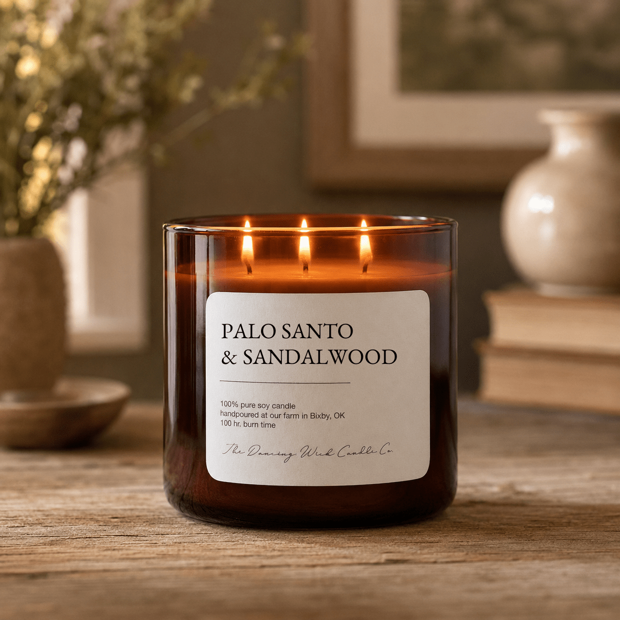 Palo Santo & Sandalwood - 3 Wick Everyday Tumbler Candle - The Dancing Wick