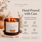 Palo Santo & Sandalwood - 3 Wick Fall Pumpkin Candle - The Dancing Wick