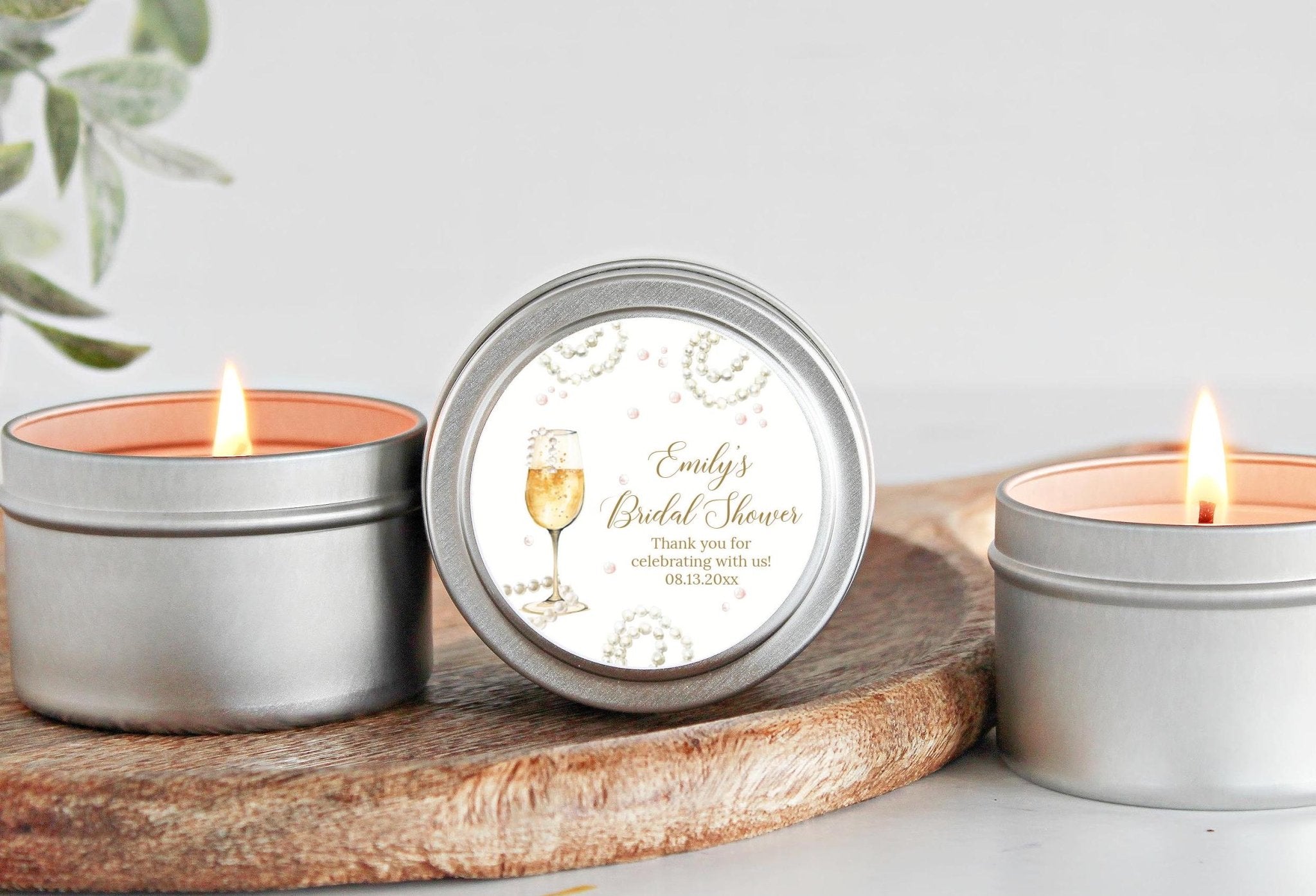 Pearls and Prosecco Tins - Set of 10 - The Dancing Wick