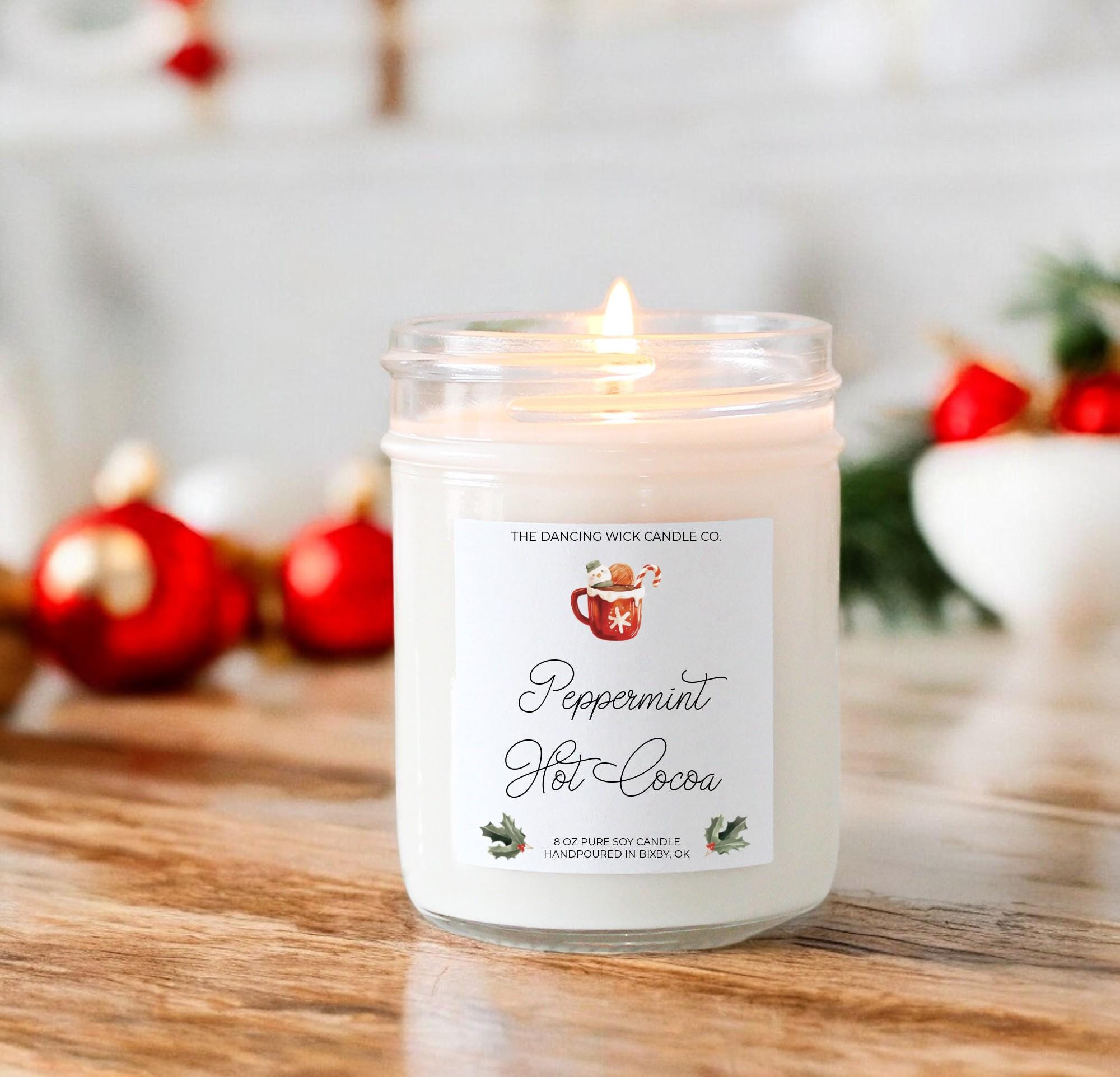 Peppermint Hot Cocoa Candle - The Dancing Wick