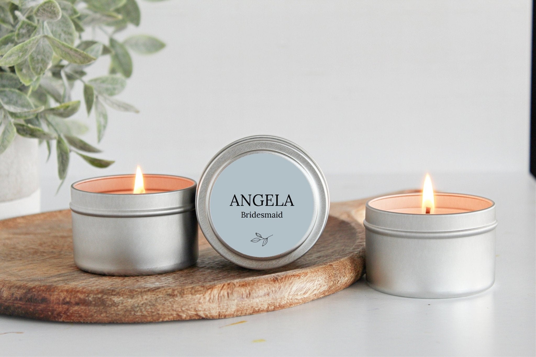 Personalized Bridesmaid Tins - The Dancing Wick