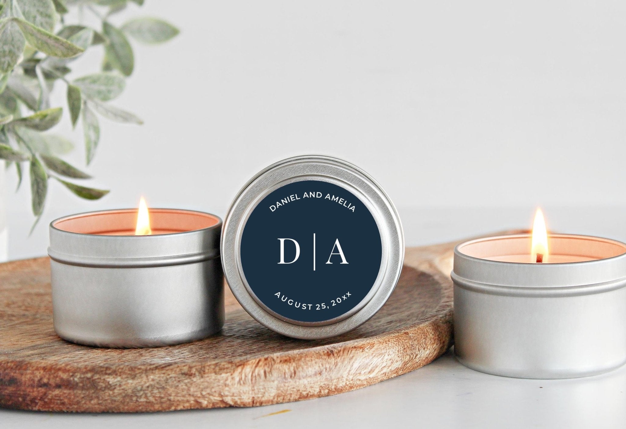 Personalized Initials Wedding Favor Tins-Set Of 10 - The Dancing Wick