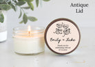 Personalized Wedding Favor Candles – Hand drawn Champagne Style - The Dancing Wick