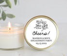 Personalized Wedding Favor Candles – Hand drawn Champagne Style - The Dancing Wick