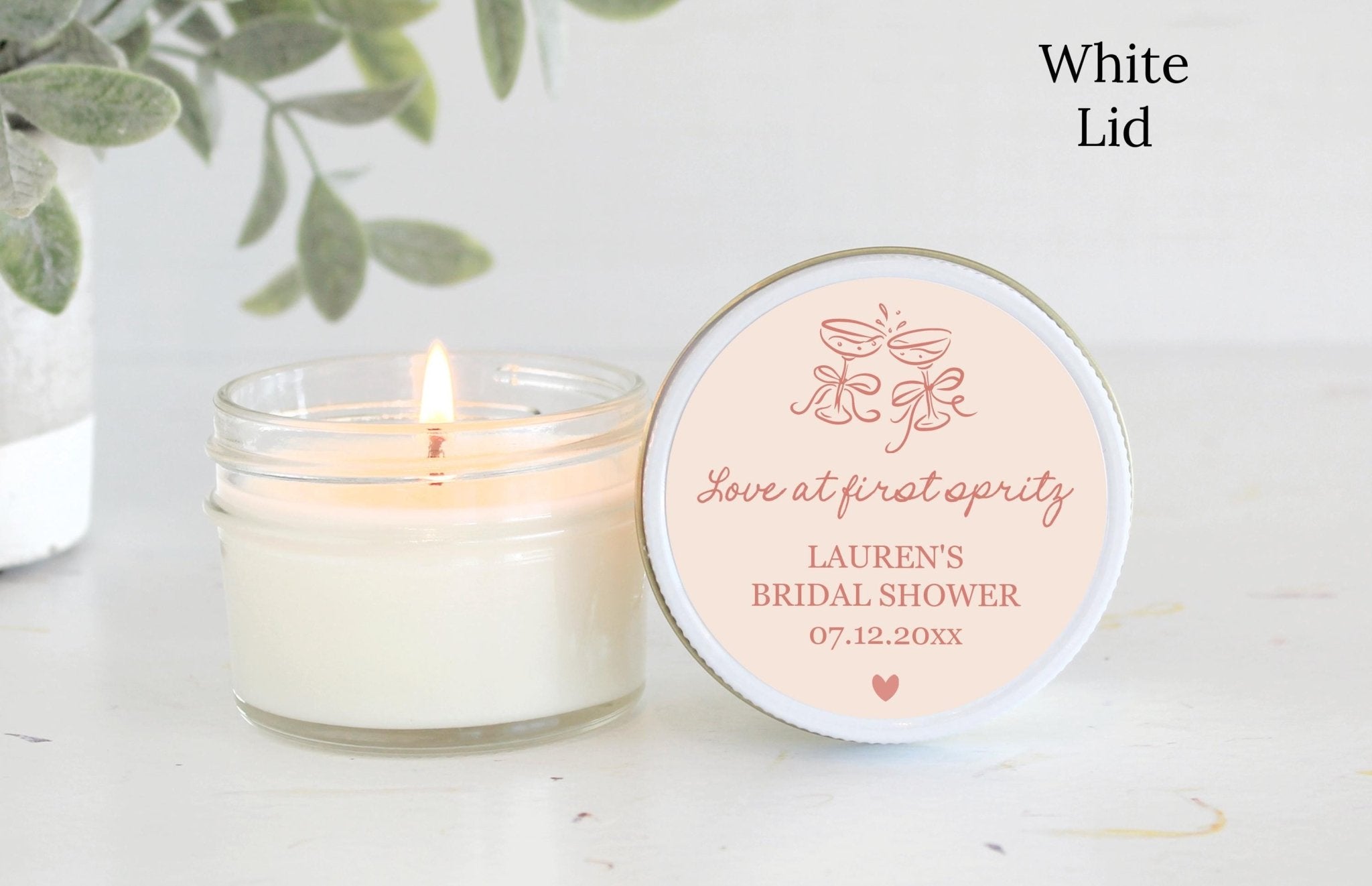 Personalized Wedding Favor Candles – Hand drawn Champagne Style - The Dancing Wick