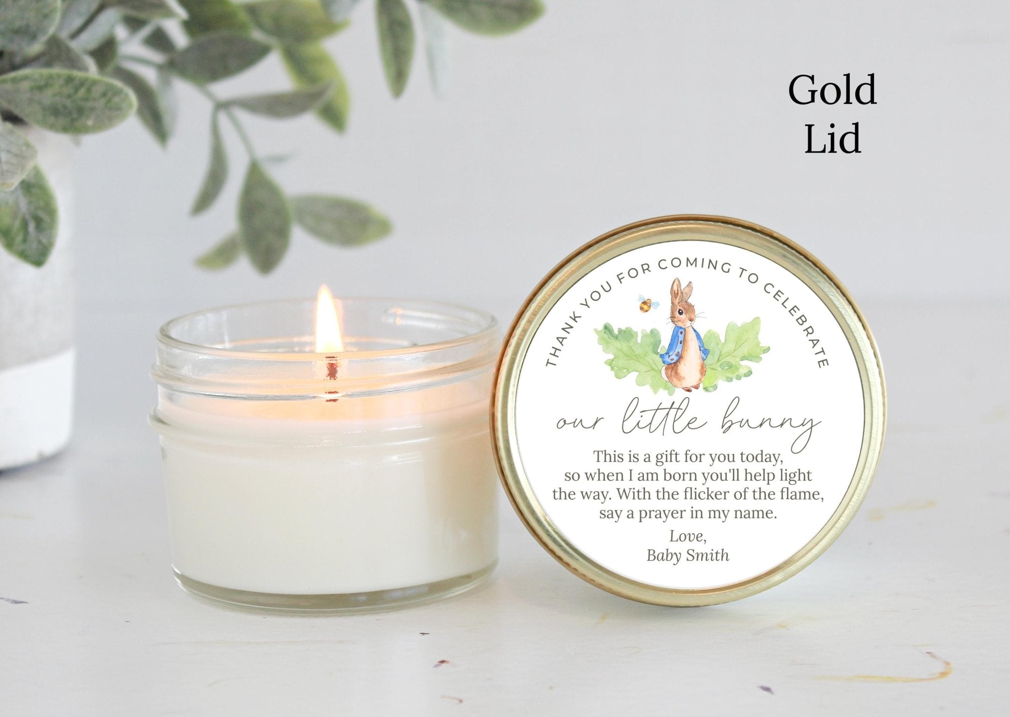 Peter Rabbit Baby Shower Favor - The Dancing Wick