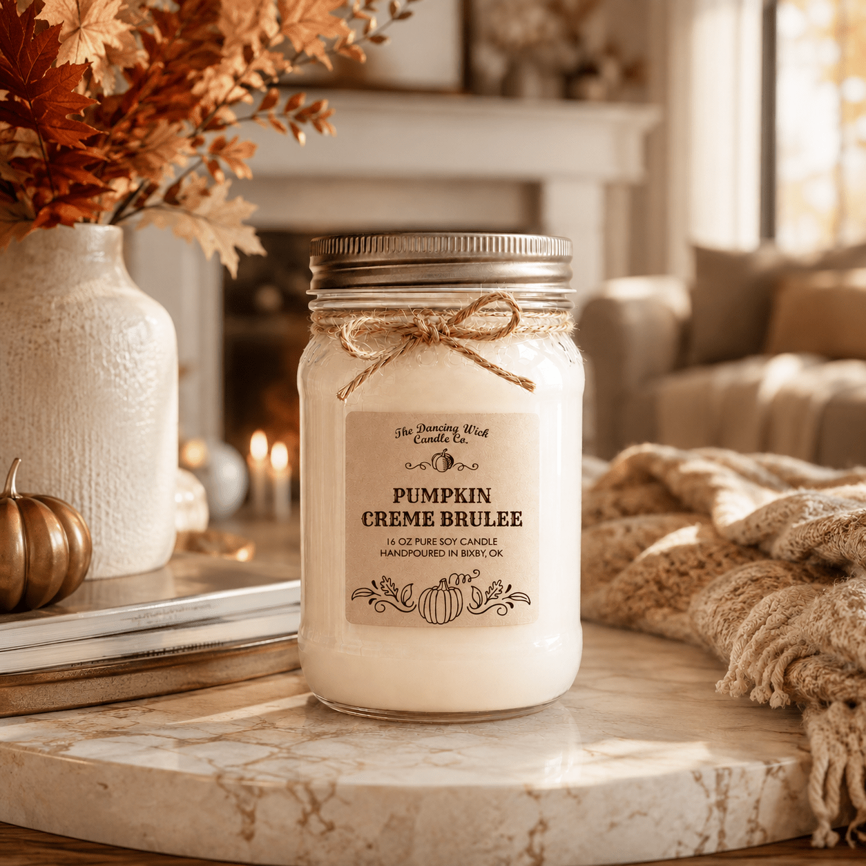 Pumpkin Creme Brulee - Fall Candle - The Dancing Wick
