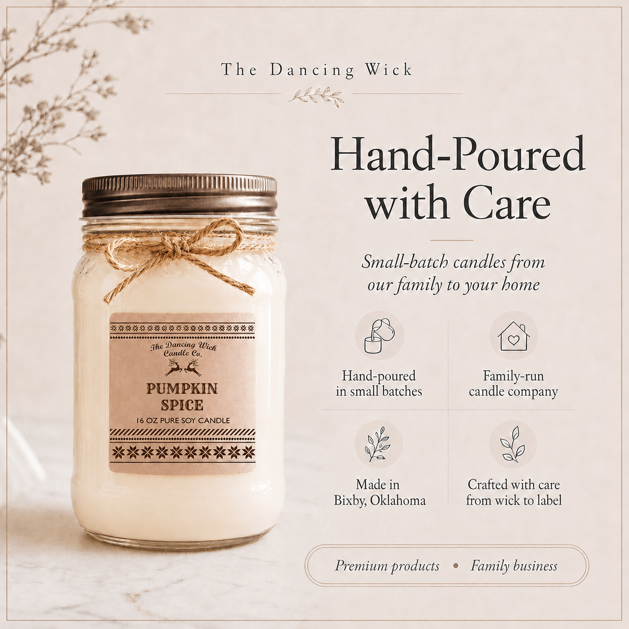 Pumpkin Spice - Kraft Winter Candle - The Dancing Wick
