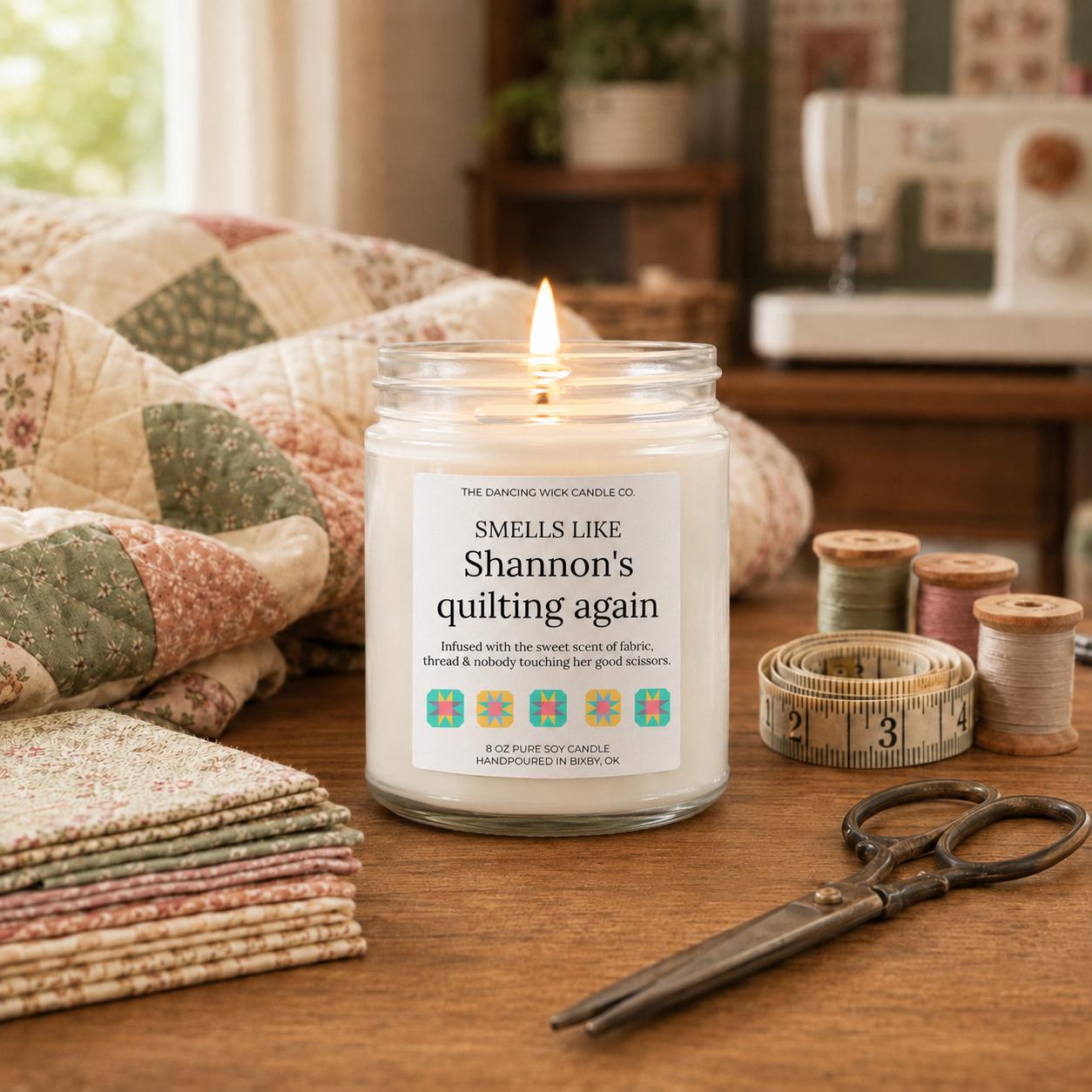 Quilting Again Candle - The Dancing Wick