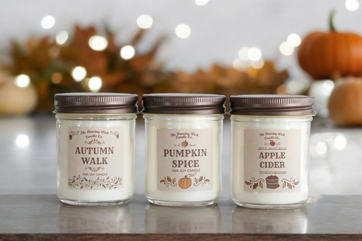 Set of 3 Fall 8 oz Candles - The Dancing Wick