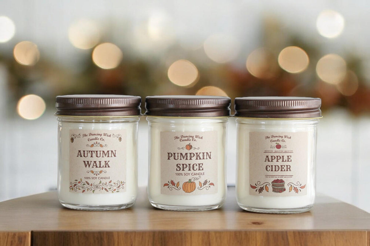 Set of 3 Fall 8 oz Candles - The Dancing Wick