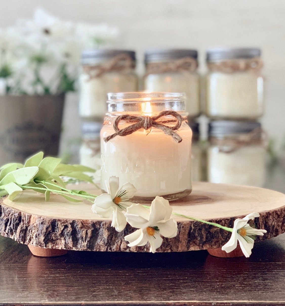 Set of 6 - 8 oz Soy Mason Jar Candles - The Dancing Wick