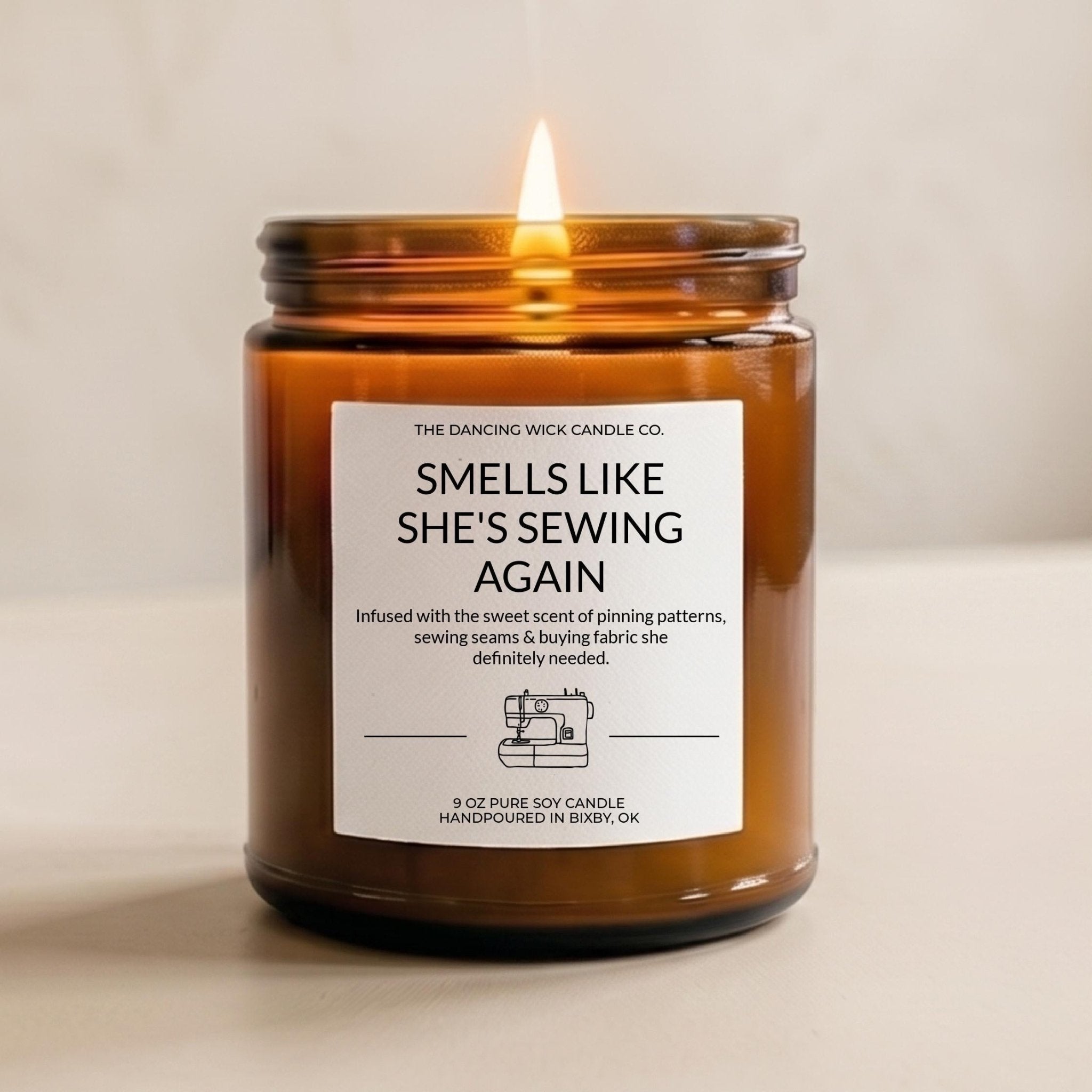 Sewing Again Amber Candle - The Dancing Wick