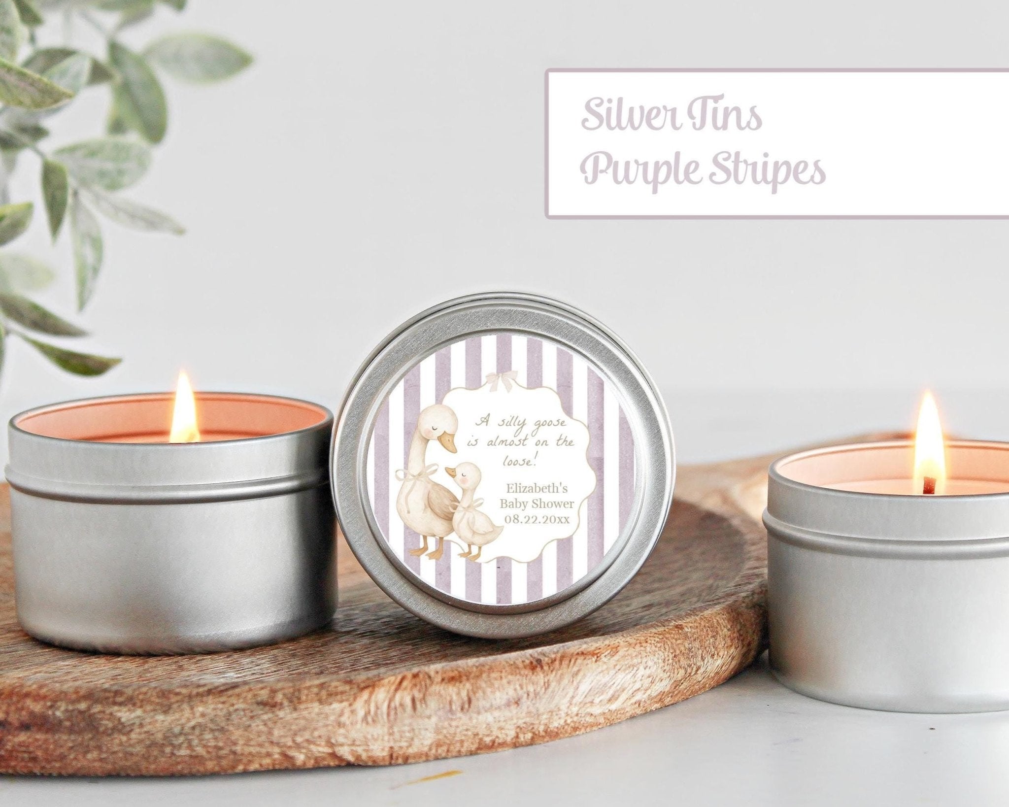 Silly Goose Baby Shower Favors – Personalized Candle Tins for Guests in Bulk, Set of 10 - The Dancing Wick
