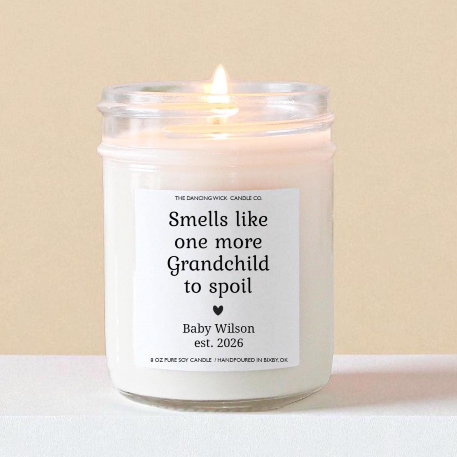 Smells Like One More Grandchild to Spoil Candle - The Dancing Wick