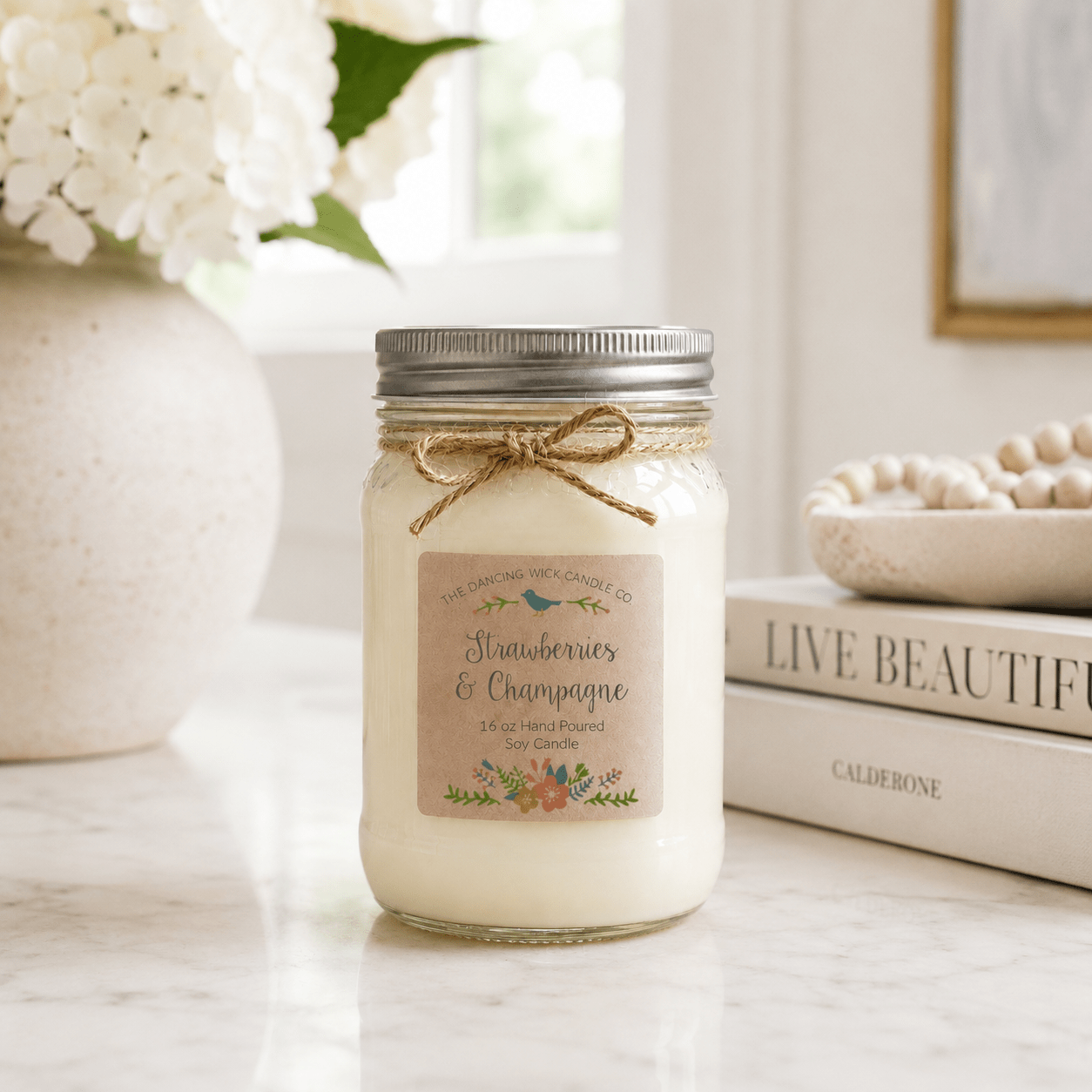 Strawberries & Champagne - Spring TDW Candle - The Dancing Wick