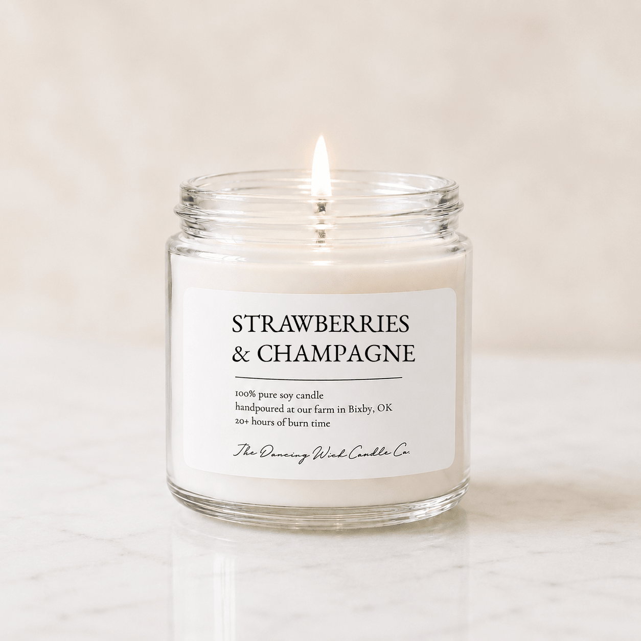 Strawberries & Champagne - TDW Signature Candle - The Dancing Wick