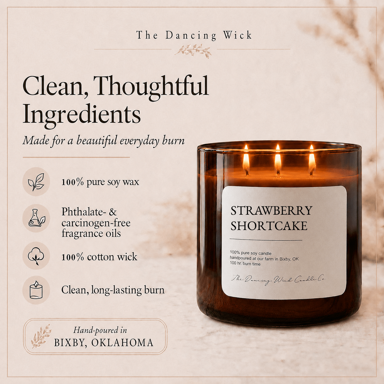 Strawberry Shortcake - 3 Wick Everyday Tumbler Candle - The Dancing Wick