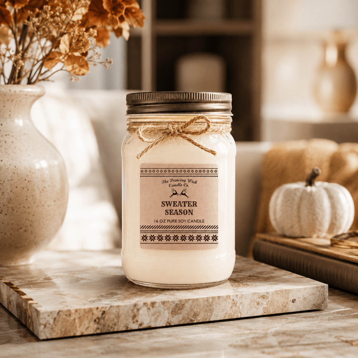 Sweater Season - Kraft Winter Candle - The Dancing Wick