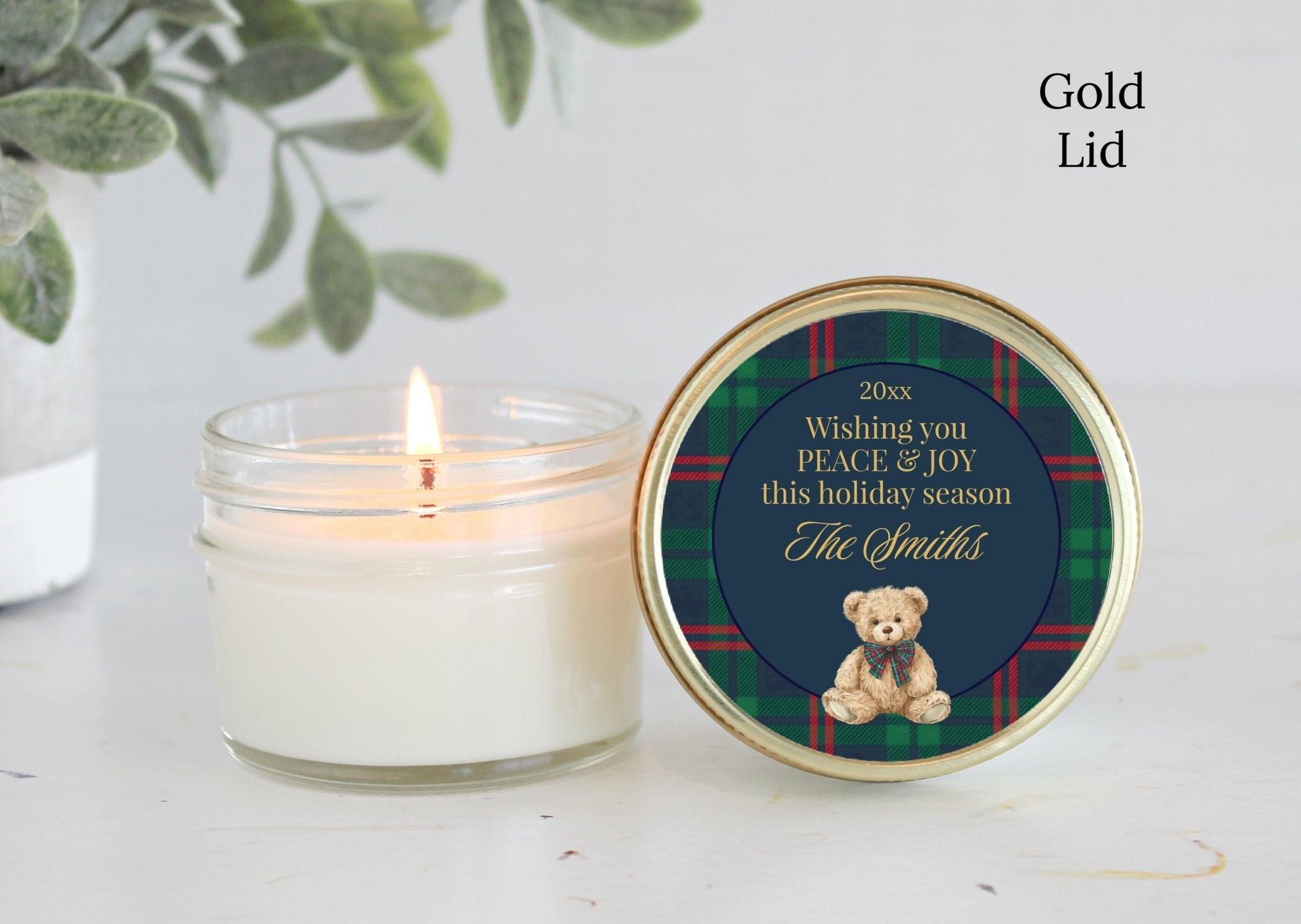 Tartan Plaid Teddy Bear Favor - The Dancing Wick