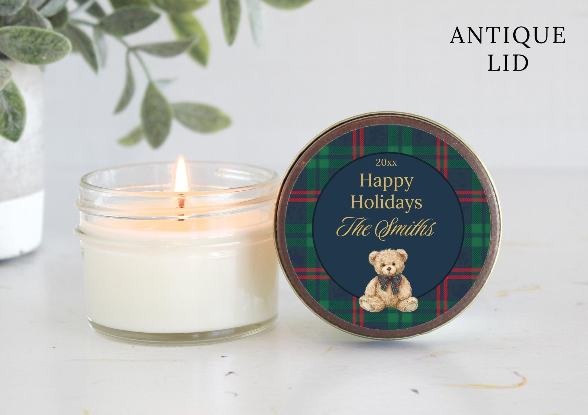 Tartan Plaid Teddy Bear Favor - The Dancing Wick