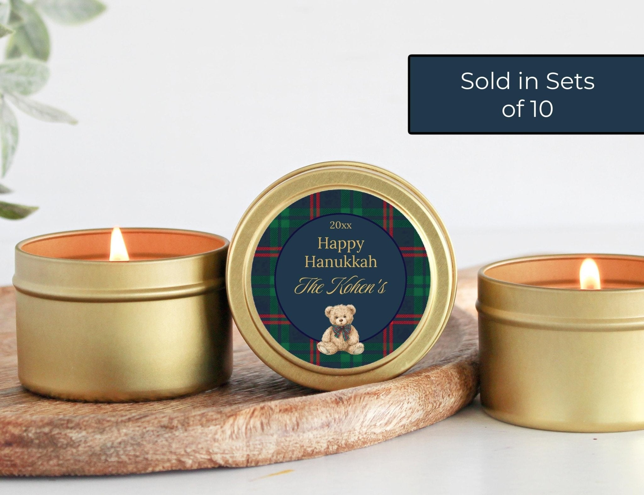 Tartan Plaid Teddy Bear Tin - The Dancing Wick