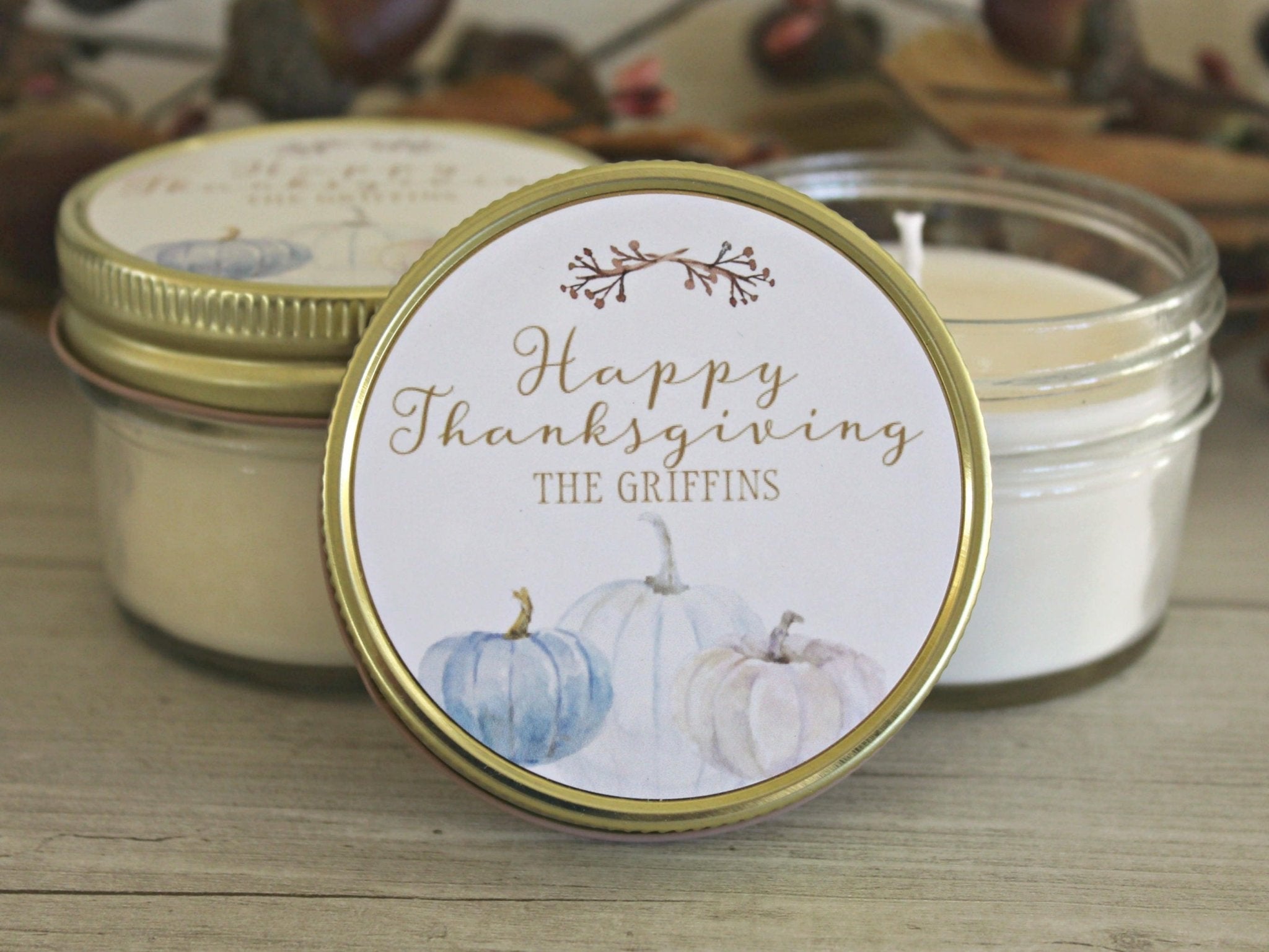 Thanksgiving Table White Pumpkin Favor - The Dancing Wick