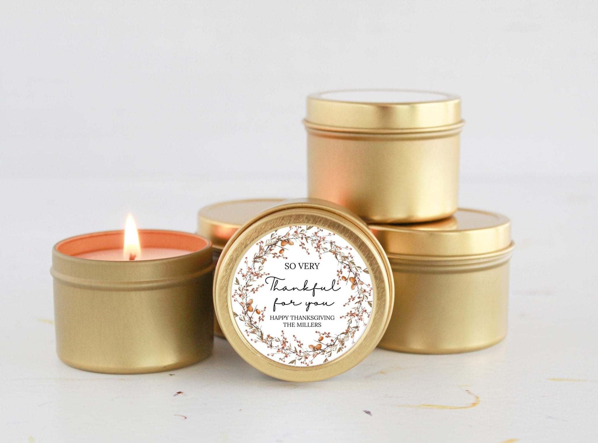 Thanksgiving Tins - Set of 10 - The Dancing Wick