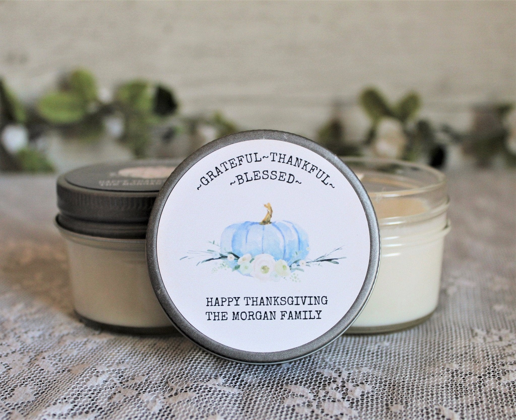 Thanksgiving White Pumpkin Classic Favors - The Dancing Wick