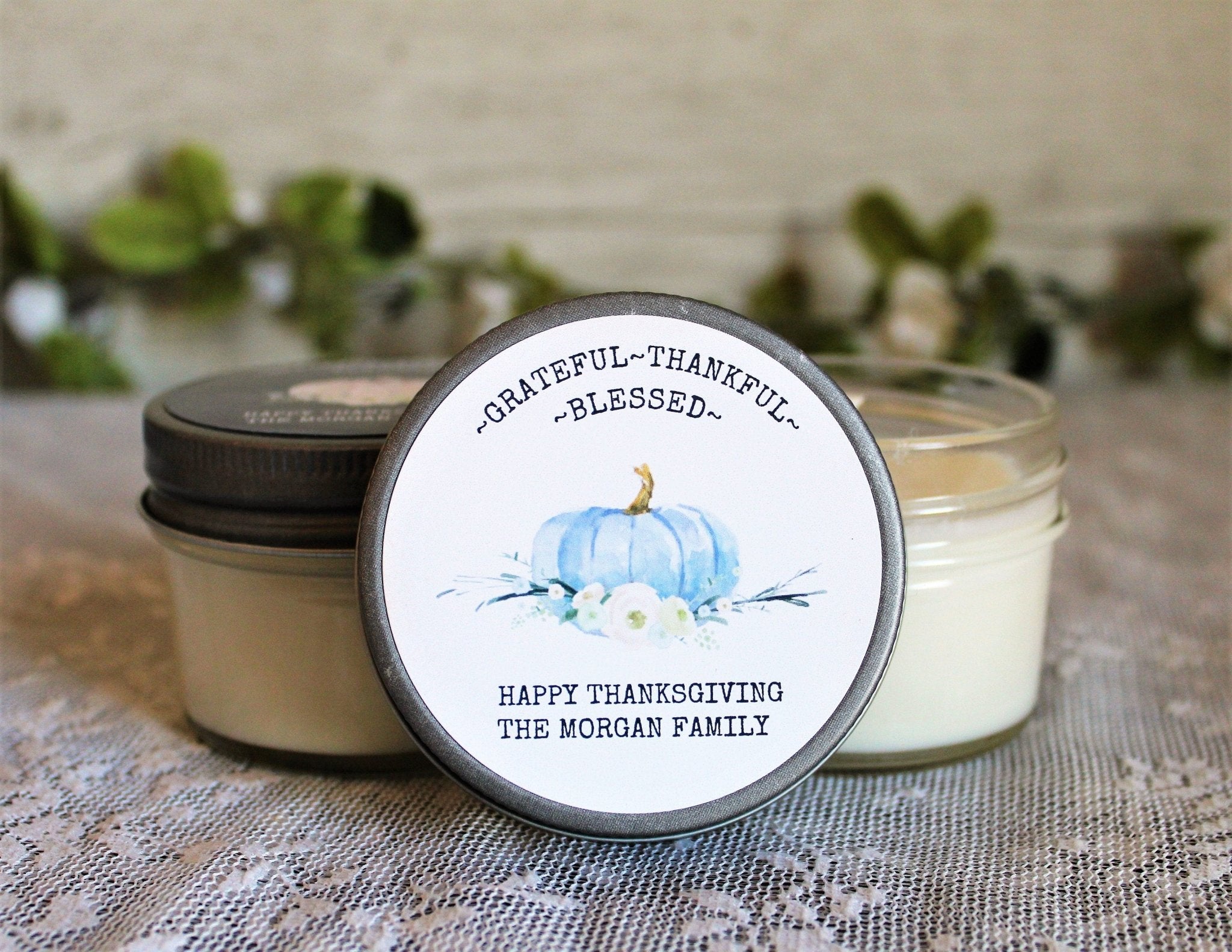 Thanksgiving White Pumpkin Classic Favors - The Dancing Wick