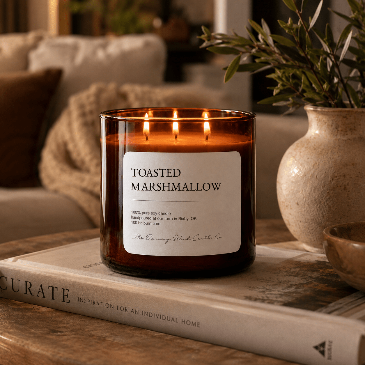 Toasted Marshmallow - 3 Wick Everyday Tumbler Candle - The Dancing Wick